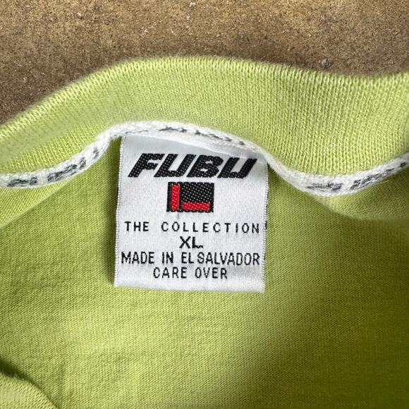 Vintage FUBU Sailing T-Shirt Men’s XL Lime Green Oversized Y2K Streetwear - Picture 6 of 10